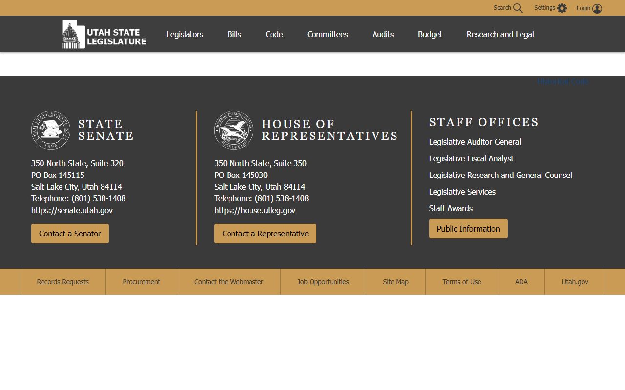 Utah Courts page showing divorce forms available